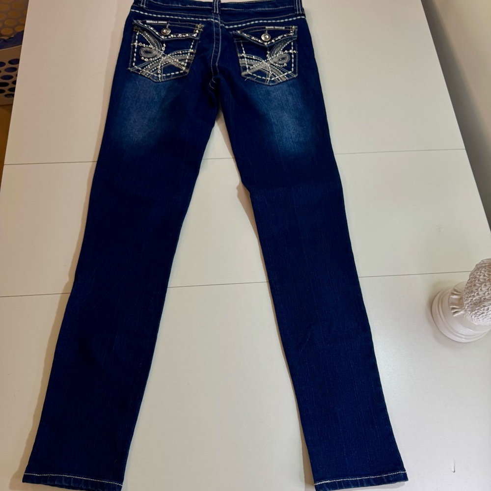 Blue Faith Rhinestone Bedazzled Jeans Size 6 Junior - Picture 12 of 15